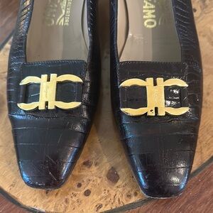 Salvatore Ferragamo Women's VINTAGE Brown Leather Pumps